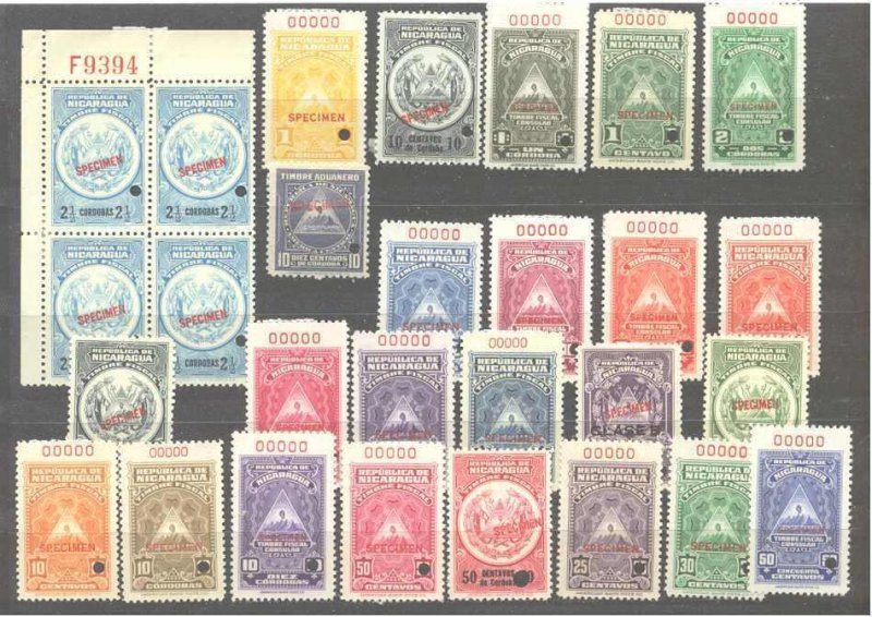 Nicaragua 28 mint values pre-1940/specimens