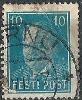 Estonia 124 (used filler) 10s Pres. Konstantin Päts, greenish blue (1926)