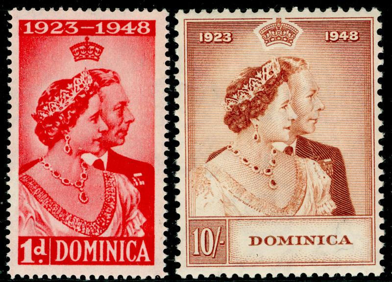 DOMINICA SG112-123, ROYAL SILVER WEDDING set, NH MINT. Cat £25.