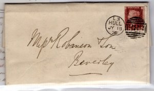 GB Yorks Cover Kingston DOCK COMPANY Letterhead EL 1d Red 1870{samwells}PD142