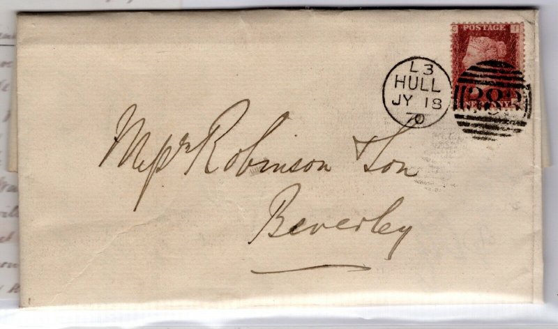 GB Yorks Cover Kingston DOCK COMPANY Letterhead EL 1d Red 1870{samwells}PD142