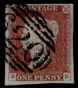 GB QV SG8, 1d red-brown, FINE USED. Cat £35. BB