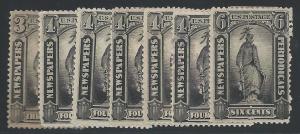 Scott PR58-9(4)-60, Unused w/o gum, Newspaper Stamps (PR)