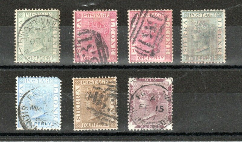 Sierra Leone 1884-96 values to 6d FU CDS/FU