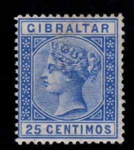 GIBRALTAR Scott 32a deep ultramarine, MH* Queen Victoria CA Wmk 2