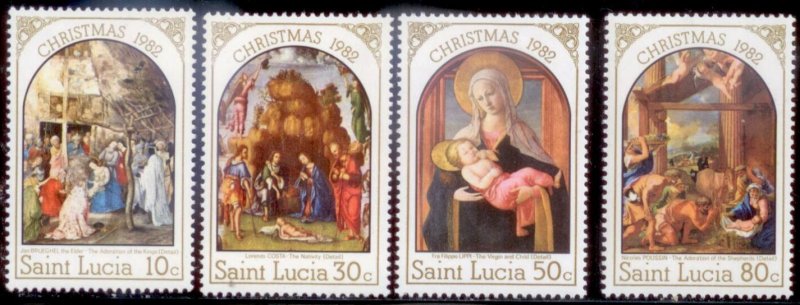 St Lucia 1982 SC# 595-8 Christmas MNH-OG E34