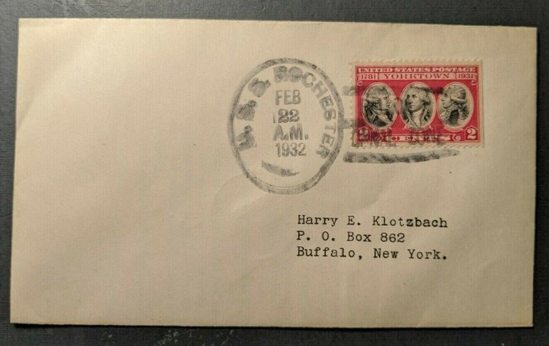 1932 USS Rochester US Navy Cover Balboa Canal Zone Panama to Buffalo New York