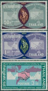 Thailand 1965 SG524-527 International Correspondence Week part set MNH