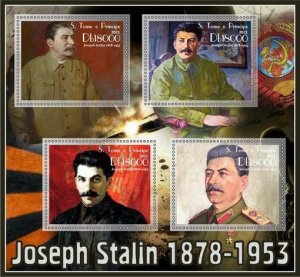 Stamps. Famous People, Joseph Stalin USSR 2022 year 1+1 sheets perf Sao Tome