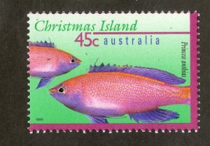 CHRISTMAS ISLAND 383 MNH BIN $.90 MARINE LIFE