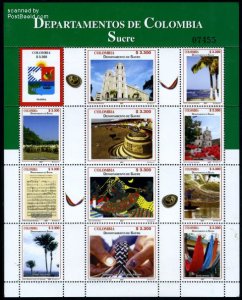 Colombia 2007, Sucre departament 12v m/s, MNH