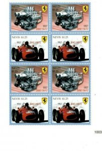 Nevis - 2010 - Ferrari Transportation - Sheet of Eight  - MNH