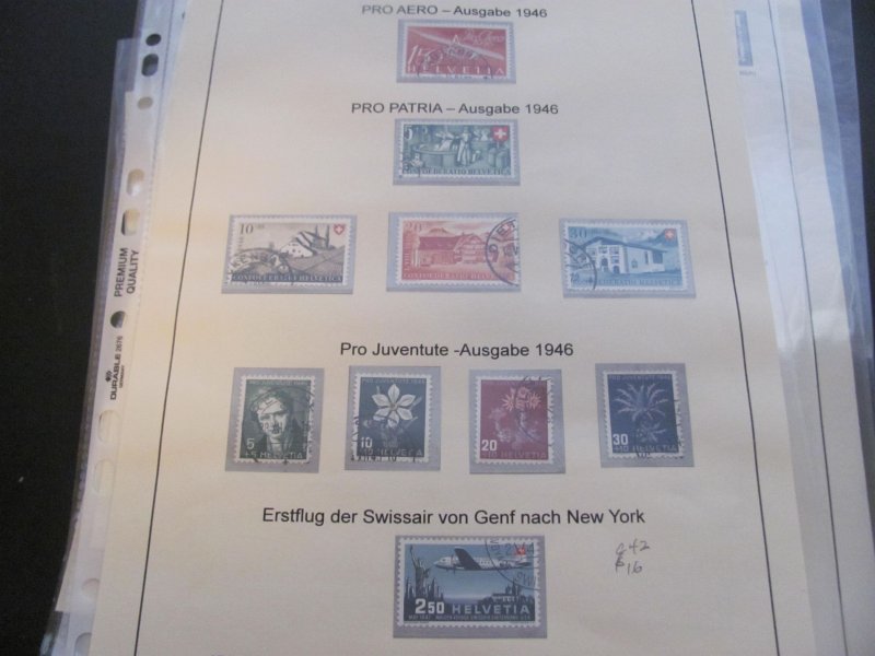 SWITZERLAND USED STAMPS & COVERS COLL. ON PAGES 1930-2005 $2K-$3K CAT. XF (191)