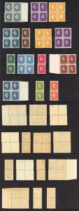 New Zealand SG 416b/30d 1915-30 SET Two-Perf Pairs/Blocks RARE Cat 1576++ pounds
