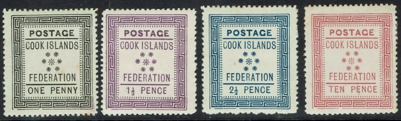 COOK ISLANDS 1892 TYPESET 1ST ISSUE SET 