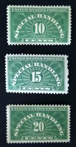 Scott #QE1-3 - Special Handling Stamps - Lot - OG - 1925-55