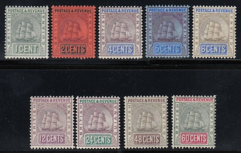 British Guiana, Sc 160b-168a (SG 240-248), mostly MLH