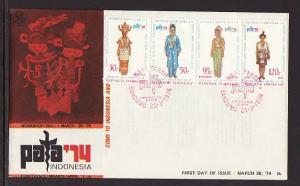 Indonesia 870,874,992,884 Costumes 1974 U/A FDC 