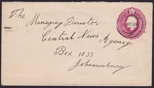 TRANSVAAL 1905 EVII 1d envelope used NYLSTROOM TO Johannesburg.............7604