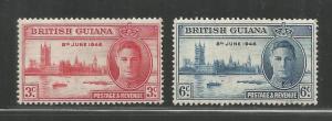 BRITISH GUIANA  242-243  MINT HINGED, PEACE ISSUE