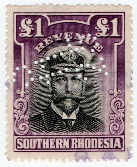 (I.B) Southern Rhodesia Revenue : Duty Stamp £1