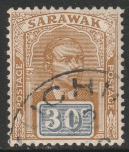 Sarawak Scott 68 - SG71, 1922 Sir Charles Vyner Brooke 30c used