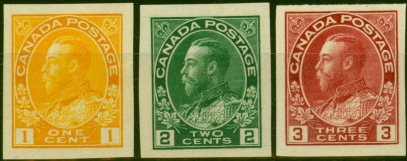Canada 1922-24 Coil Imperf Set of 3 Singles SG256c-258a Fine & Fresh MM 