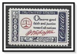 US #1139 Washington Credo MNH