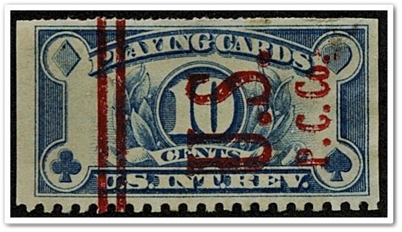 SC#RF23 10¢ Playing Card Coil Stamp (1929) Used