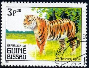 Tiger, Panthera Tigris, Guinea-Bissau stamp SC#561 used