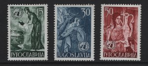 Yugoslavia  #375-377   MNH  1953 honouring the United Nations