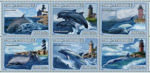 Dolphins Stamp Lighthouses Sousa Teuszii Sotalia Fluviatilis S/S MNH #3044-3049