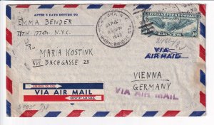 1940 New York, NY to Vienna, Austria Airmail Censored solo Sc # C24 (HS1013)