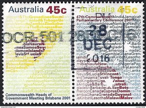 AUSTRALIA 2001 45c Multicoloured, 47th Anniversary of the Commonwealth Heads ...