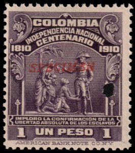 ✔️ COLOMBIA 1910 INDEPENDENCE SPECIMEN PUNCH SC. 335 MNH ** KEY VALUE $130 [051]