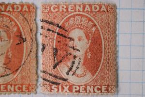 Grenada British sc#4,5,5a,5i sg#6,7 pence used color shade variety cv$330.00+