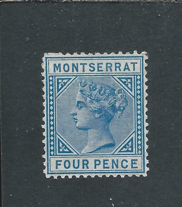 MONTSERRAT 1880 4d BLUE MM SG 5 CAT £150