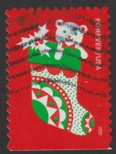 SC# 5528 - (55c) - Holiday Delights - Stocking - 3 of 4 - Used Single Off Paper