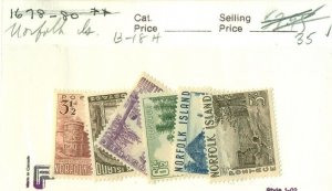 NORFOLK ISLAND #13-18, Mint Hinged, Scott $35.00