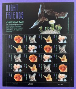 Scott 3661 NIGHT FRIENDS Pane of 20 US 37¢ Stamps 2002 NH, Selvage Flaws