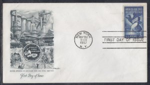 United States Scott 1090 Artmaster FDC - Steel's 100th Anniv.