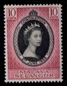 MALAYA-Selangor Scott 101 MNH** QE2 Coronation stamp