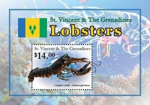 Saint Vincent 2020 - Lobsters Shellfish - Souvenir Stamp Sheet Scott 4190 - MNH