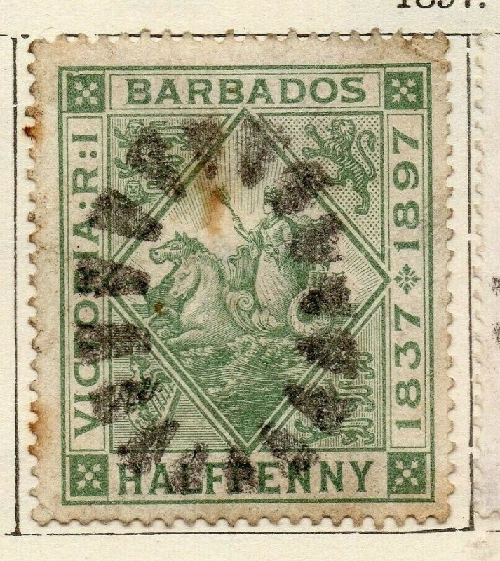 Barbados 1897 Early Issue Fine Used 1/2d. NW-114679