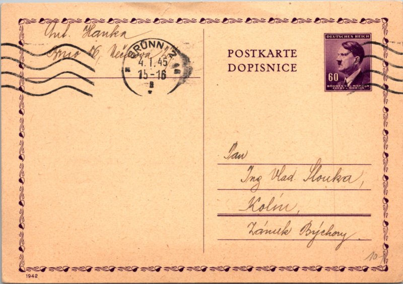 Czechoslovakia, Government Postal Card