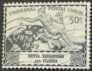 KEYNA UGANDA TANGANYIKA 1949 UPU 50 cents SG161 USED