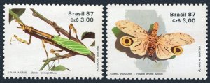 Brazil 2107-2108, MNH. Michel 2219-2220. Entomological Society, 50th Ann. 1987.