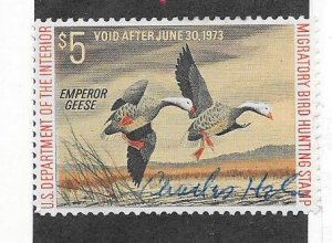 US #RW39  1972  $5 Federal Duck Stamp  (U) multicolored  CV$6.00