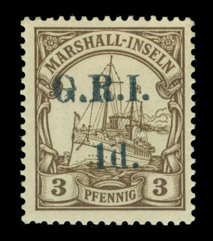German Colonies - NEW BRITAIN G.R.I. Marshall Is 1d/3pf brown Sc# 30 mint MH VF