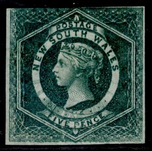 AUSTRALIA - New South Wales QV SG88, 5d dull green, M MINT. Cat £2000.